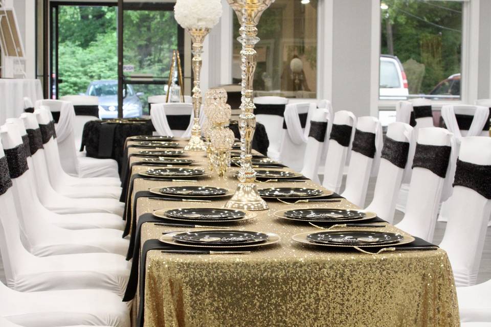 Gold and black decor