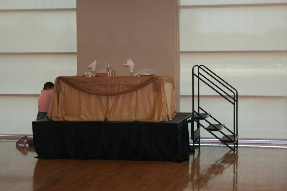 Table setup with centerpiece
