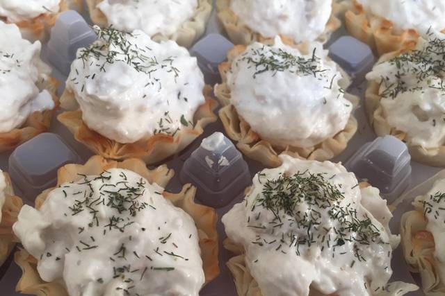 Salmon mousse tarts