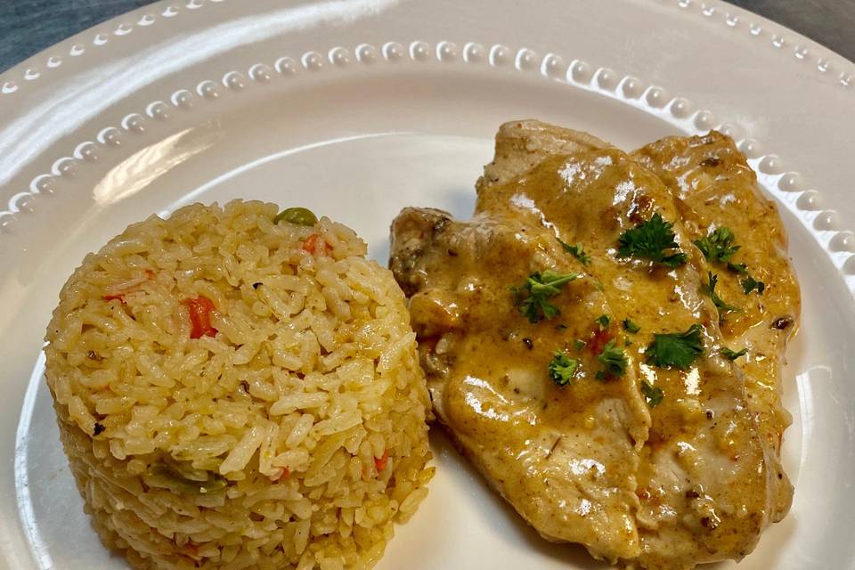 Cajun chicken with rice pilaf