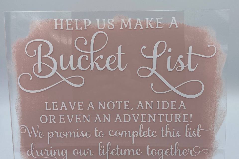 Bucket List Sign