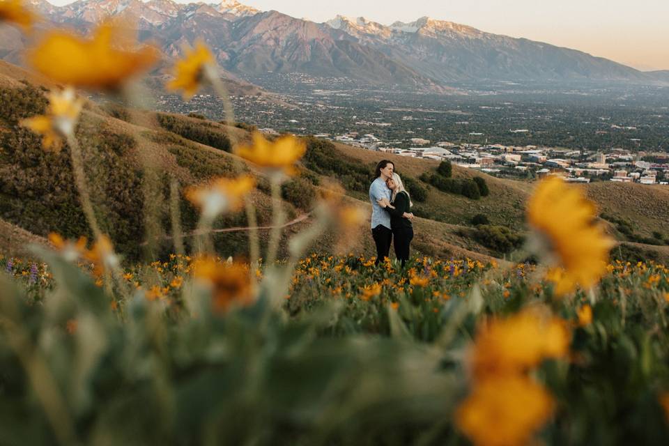 Utah wildflower engagement