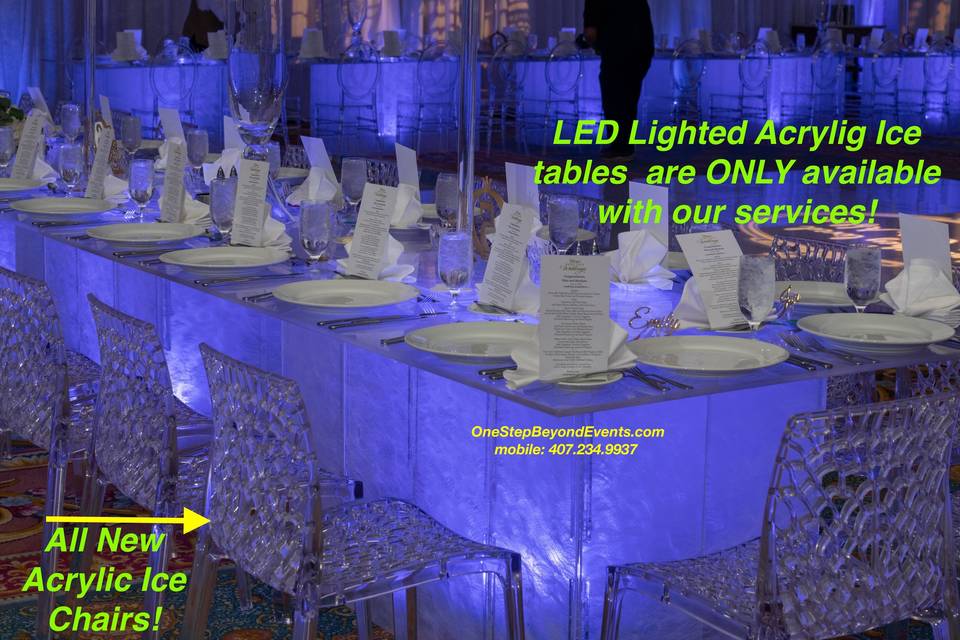 Acrylic Ice LED Lighted tables