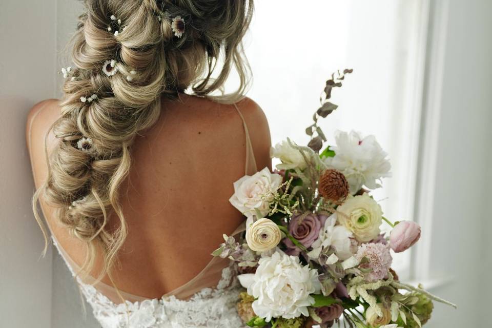 Boho bridal hair
