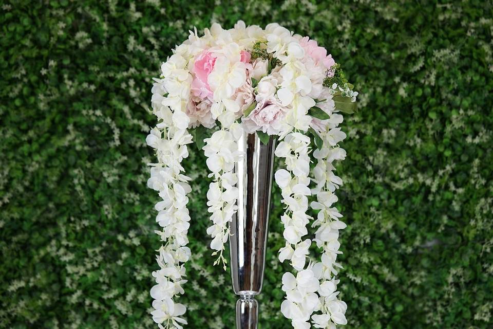 Silver metallic flower vase