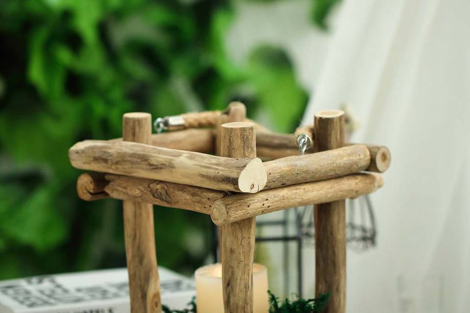 Wooden candle holder