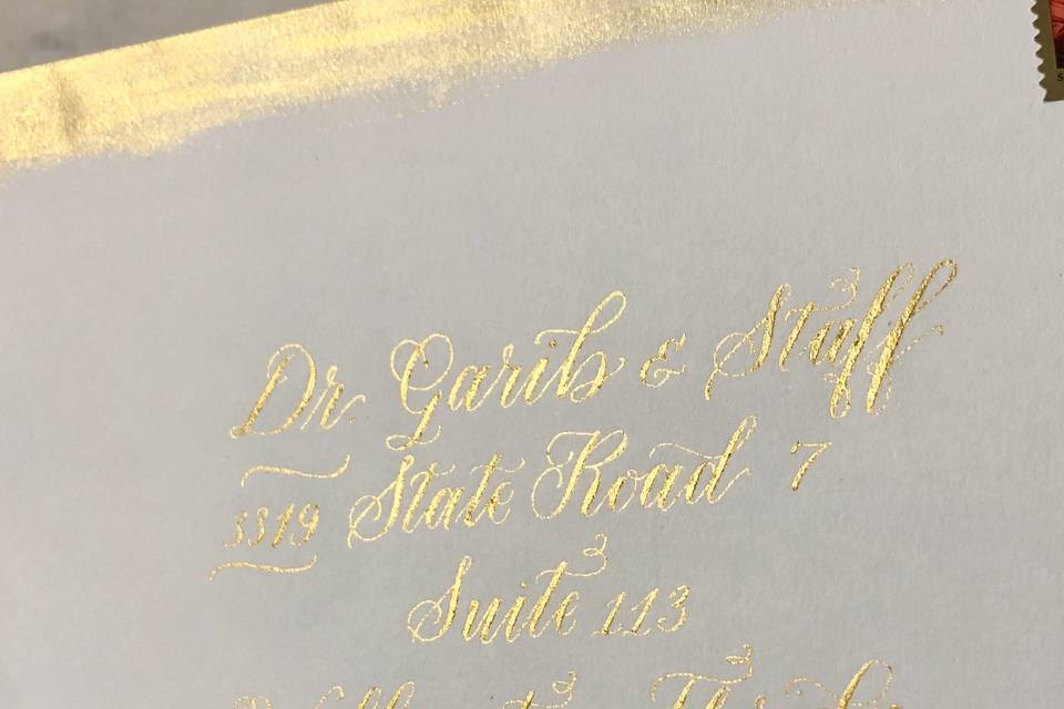 Gold calligraphy