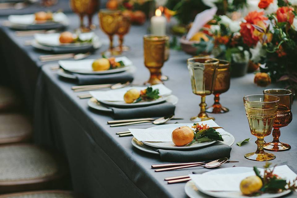 Fruit-infused tablescape.