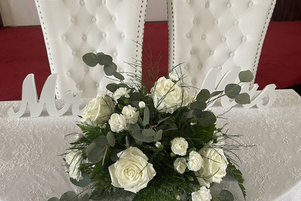 White rose centerpiece