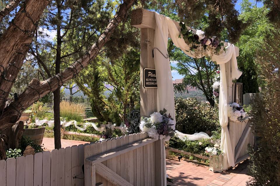 Entrance to wedding venue