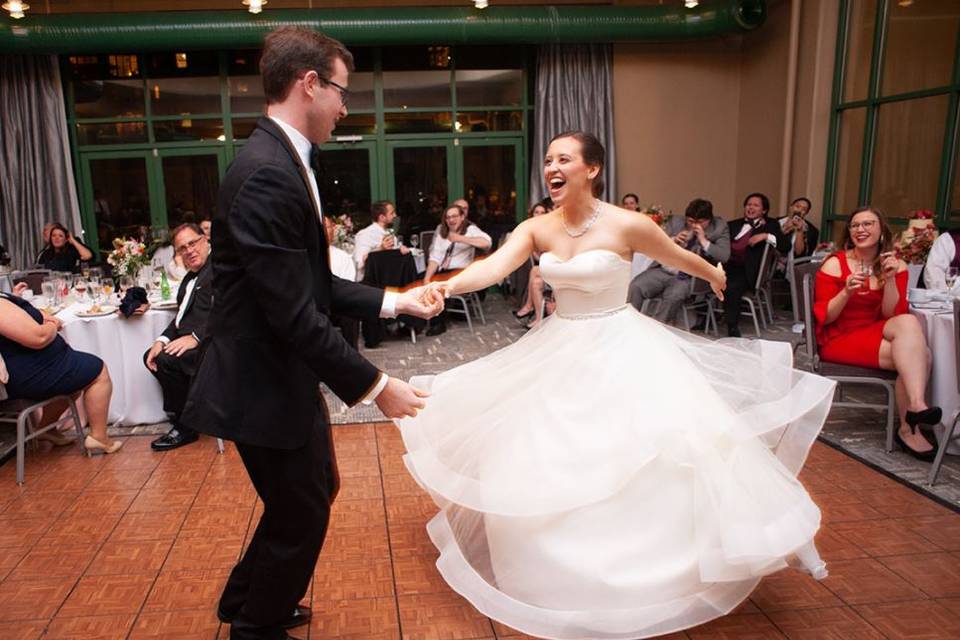 The bride can twirl