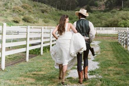 Newlyweds in their boots