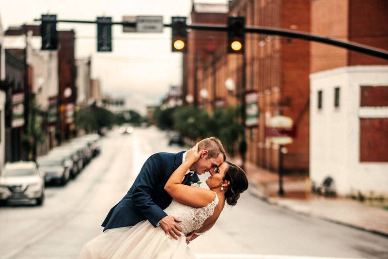 Couple in the rain