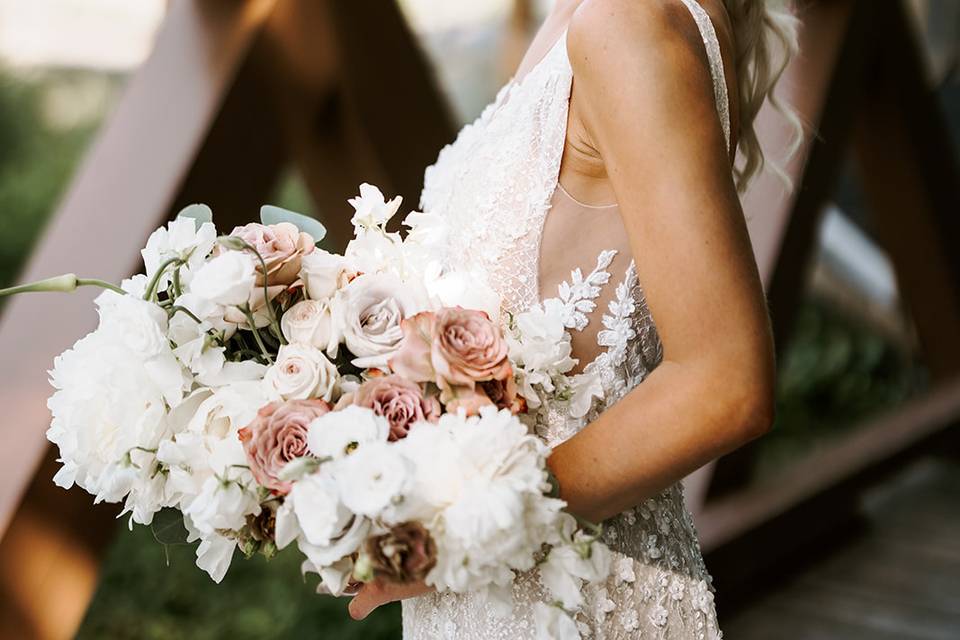 Bride and bouquet