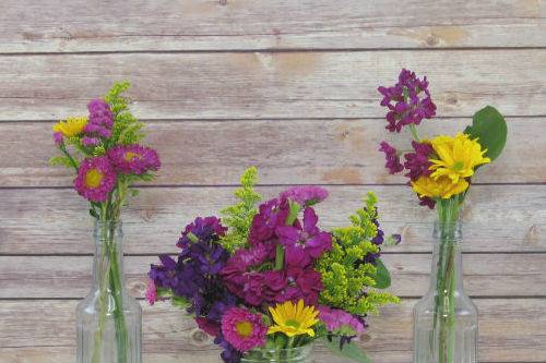 Bouquets in jars