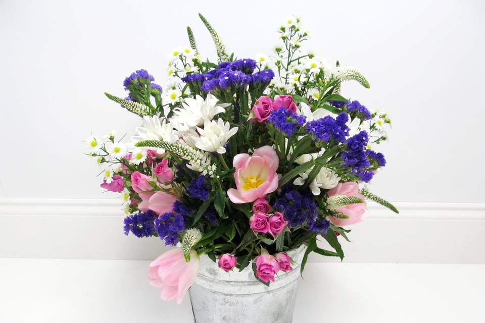 Flowers in a bucket