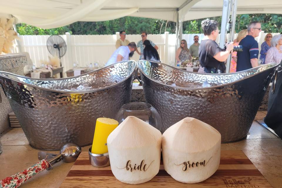 Custom laser Bride & Groom 🥥