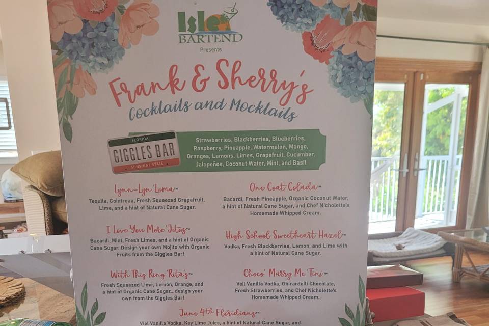 Custom menu and mementos 💍