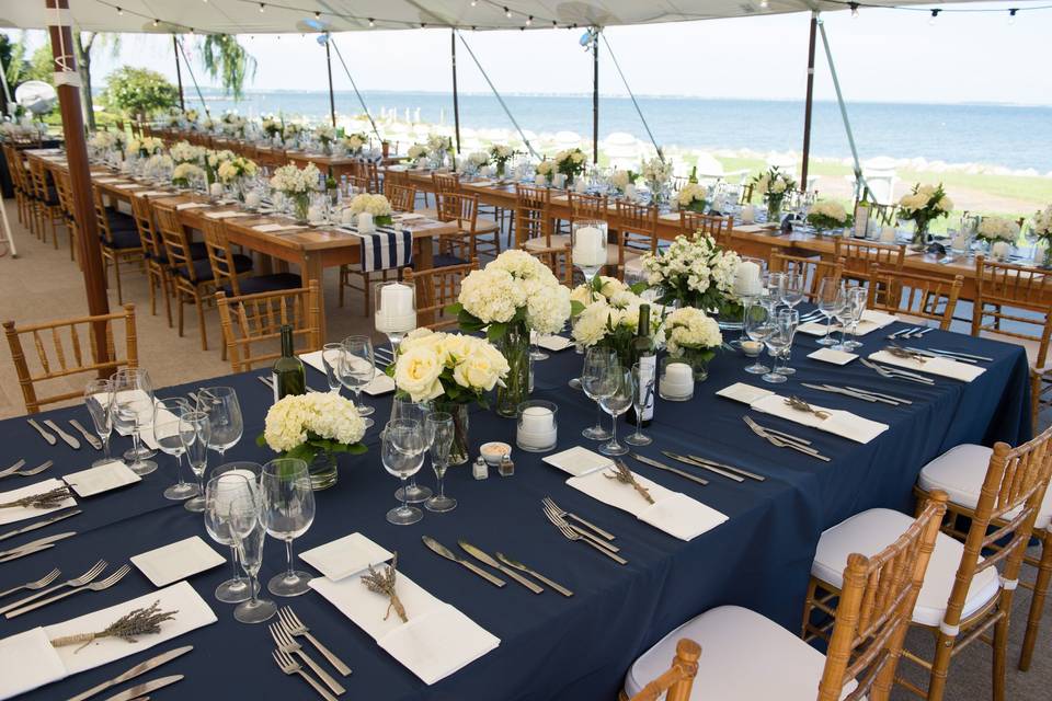 Table setup with centerpiece