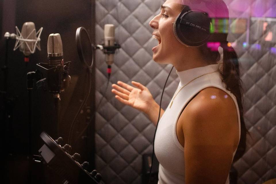 Singing in the studio