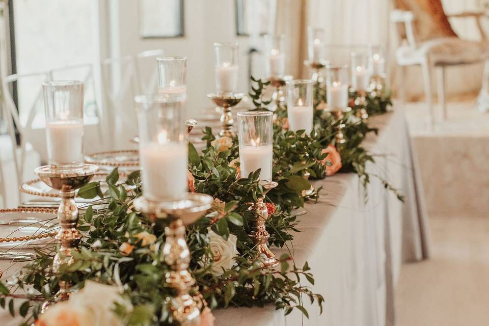 Lush green head tables