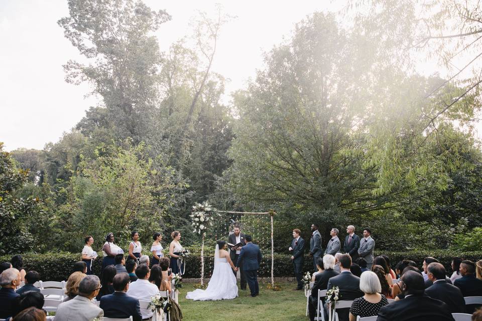 Hydrangea garden ceremony