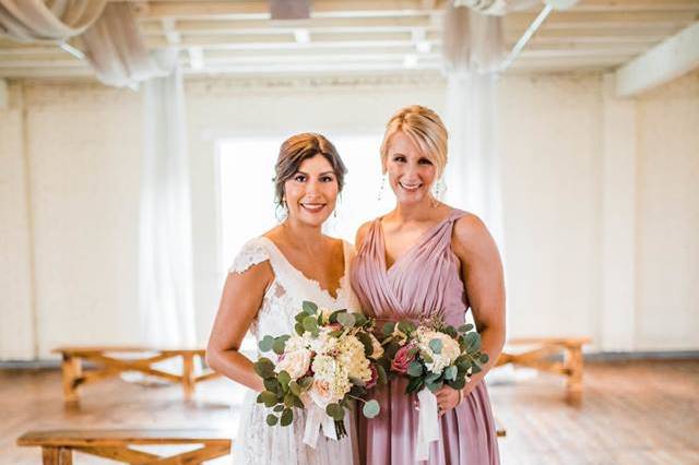 Bride and bridesmaids