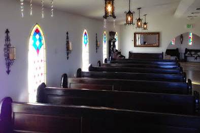 Pews in the church