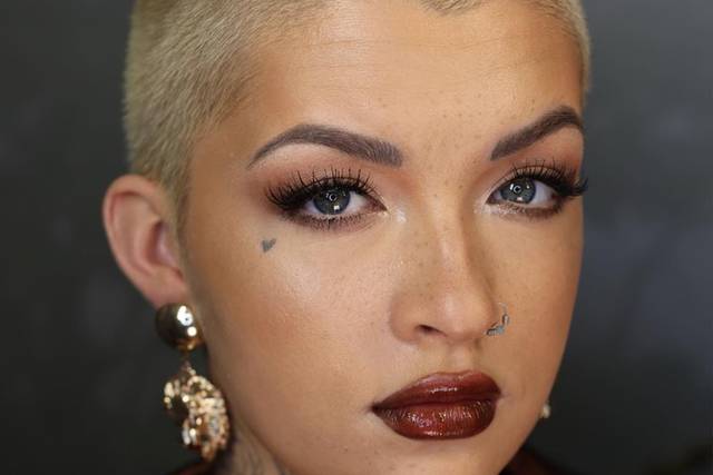 Matte Eye Makeup & Bold Lips