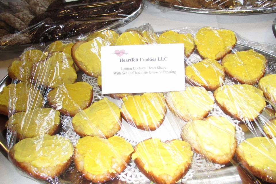 Lemon Cookies in Heart Shape
