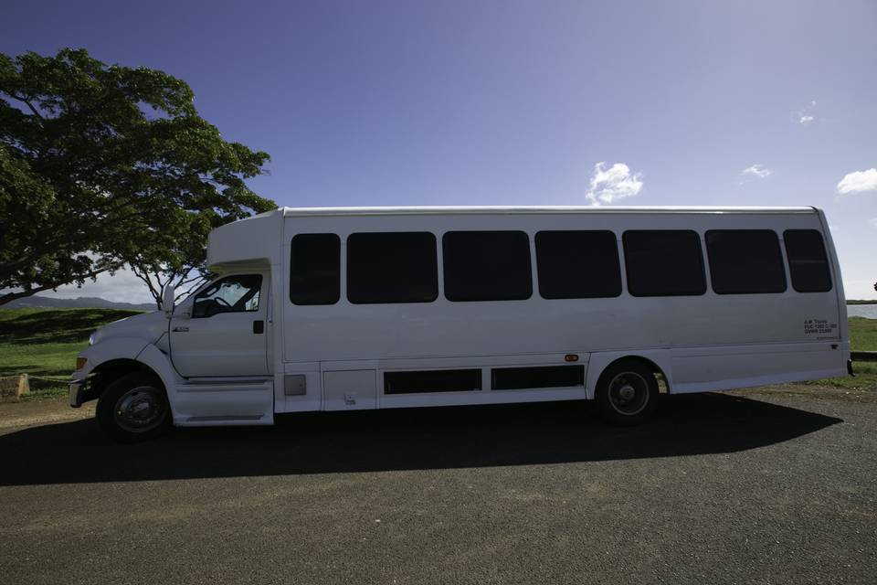 Luxury bus side view