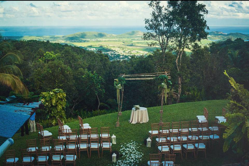 Overlooking wedding