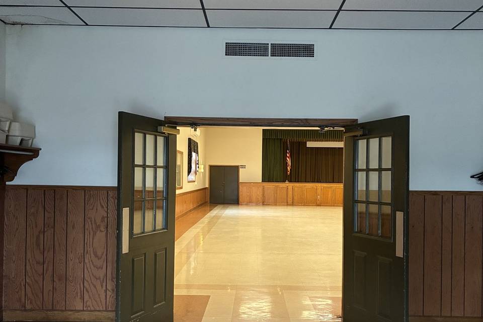 Foyer with doors open