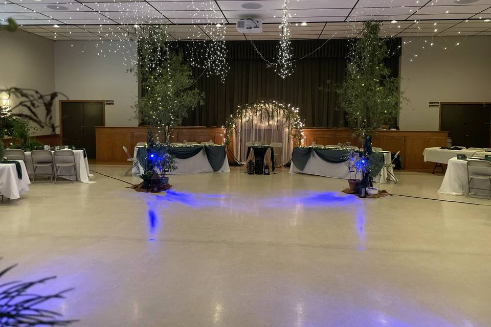Decorated hall view from back