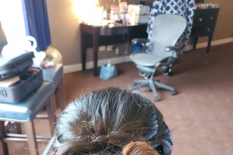 Quick twisted updo