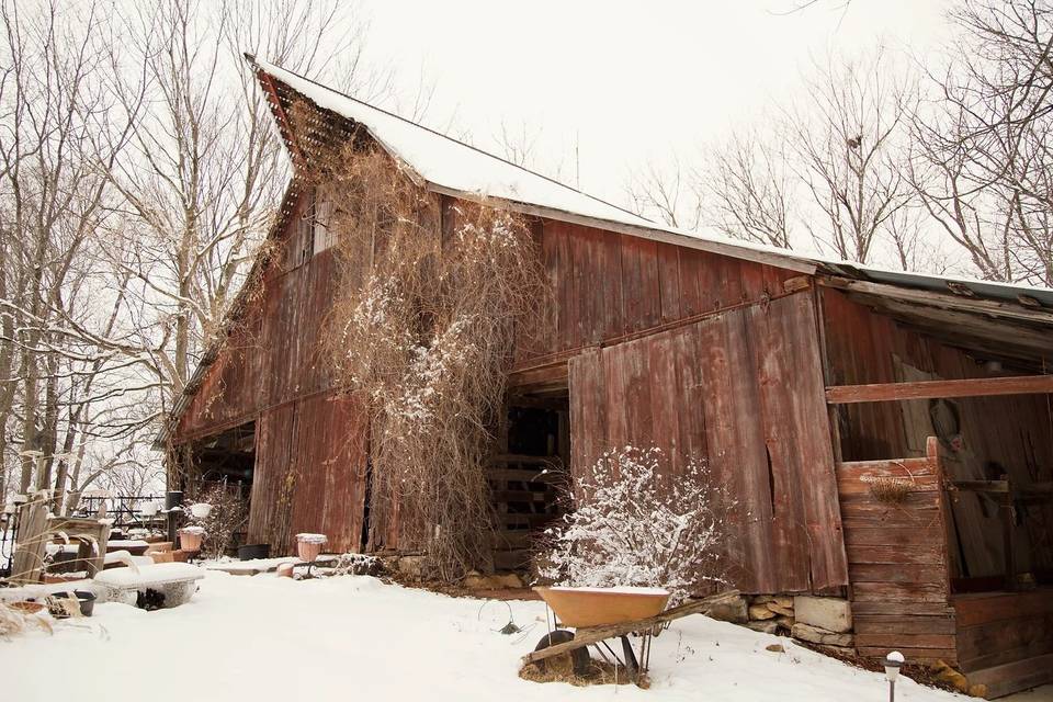 Winter time barn