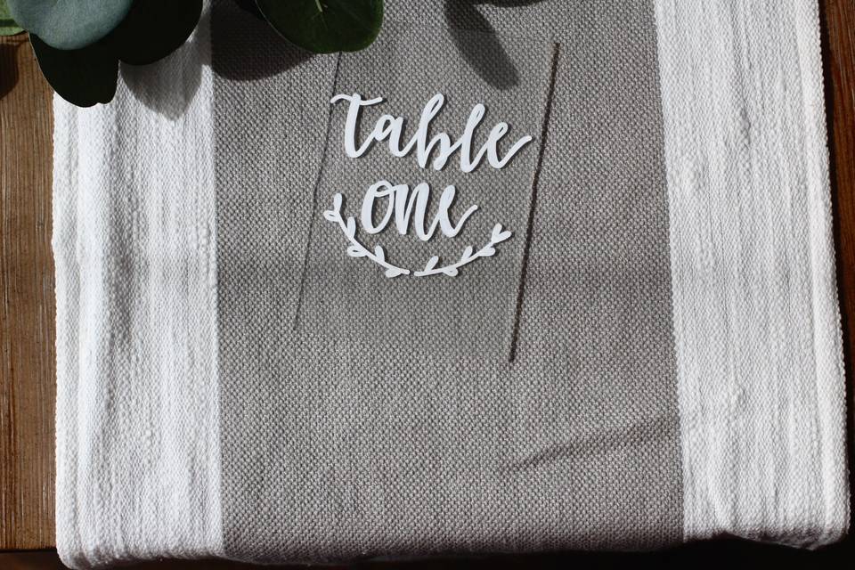 Custom table numbers