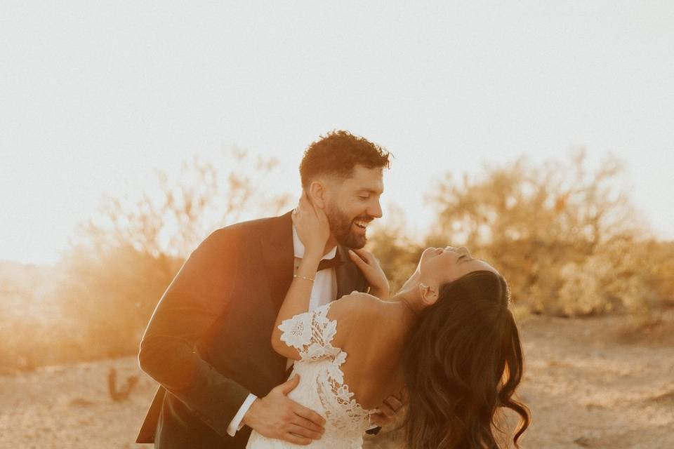 Newlyweds in the desert