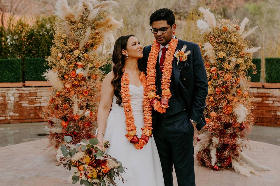 Vibrant newlyweds