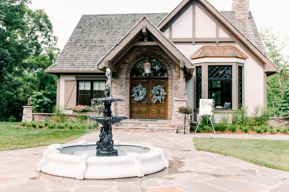 English Cottage and Fountain