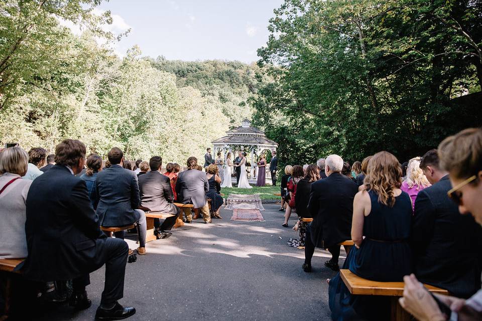 Views of the ceremony and rive