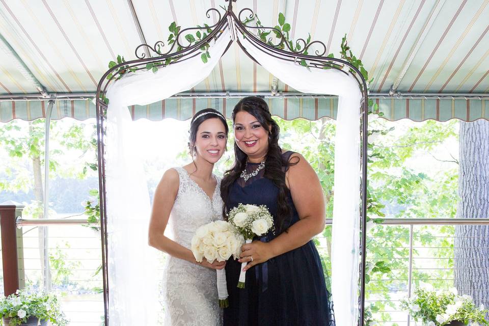 Bride and maid of honor