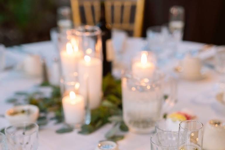 Candles and eucalyptus