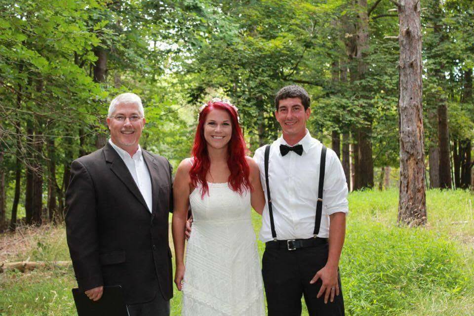 Intimate ceremony in the woods