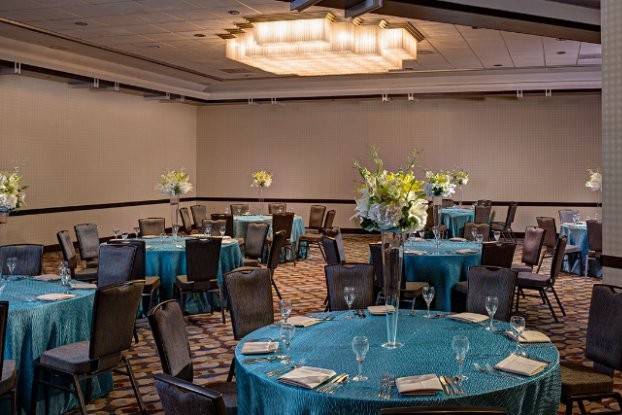 Table setup with centerpiece