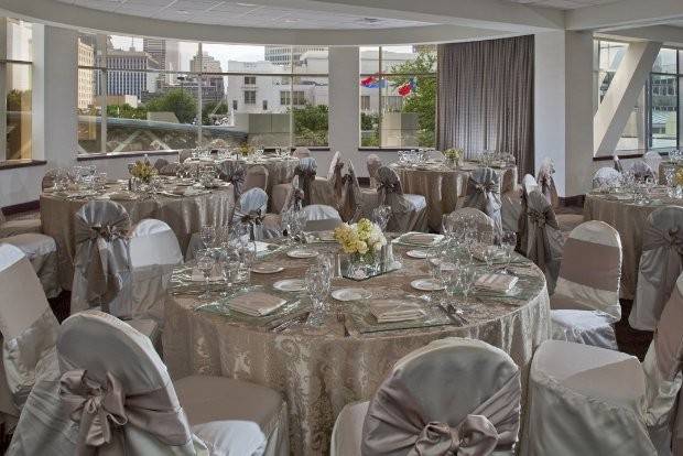 Table setup with centerpiece