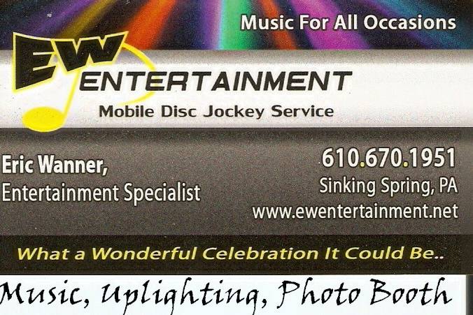 EW ENTERTAINMENT-Mobile Disc Jockey Service