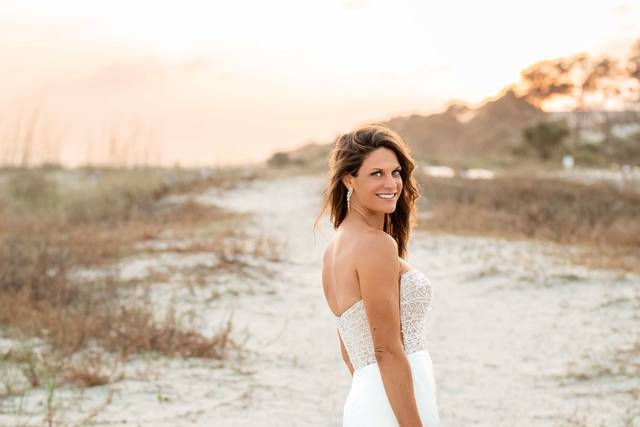 Beach bridal portrait