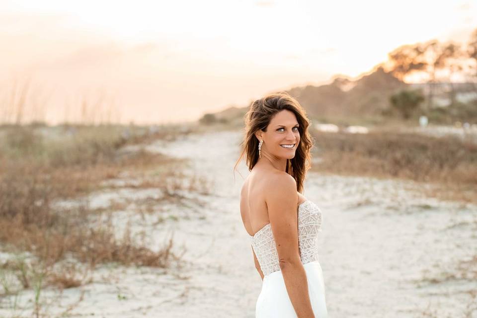 Beach bridal portrait