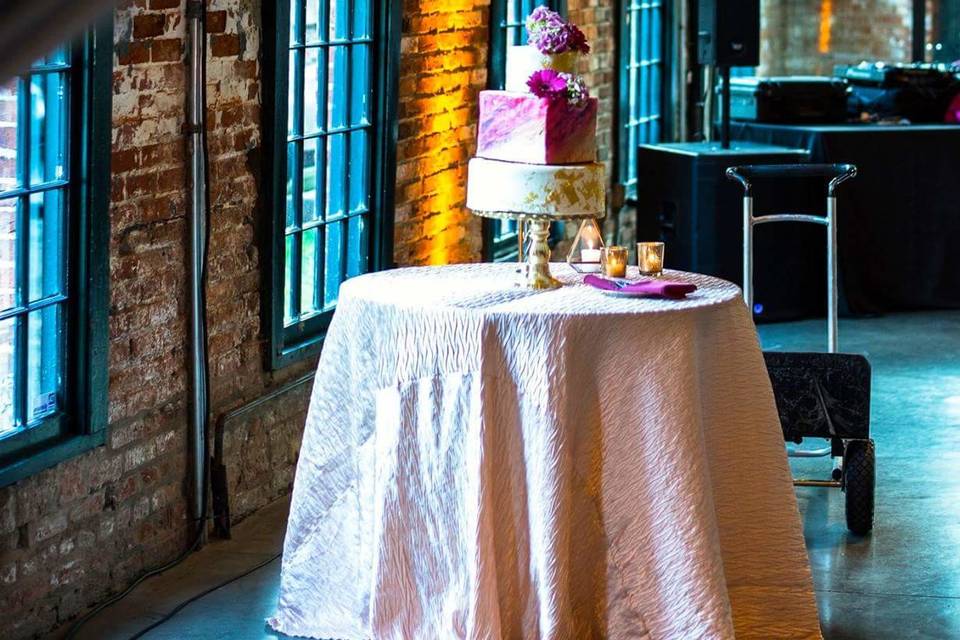 Multiple layered wedding cake